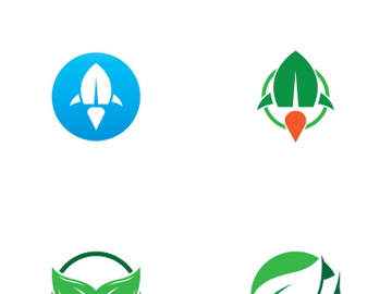 Natural green leaf logo design. preview picture