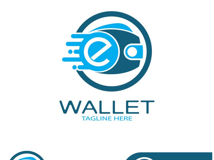 e wallet logo design illustration icon with a simple modern concept, for electronic wallets, digital money storage applications, digital savings, digital money transactions,vector