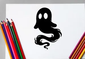 Niedliche Geister-Illustration für Halloween oder gruselige Themen