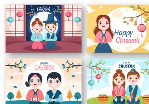 17 Happy Chuseok Day Cartoon Illustration