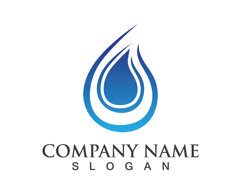 Blue water drop vector logo icon illustration images