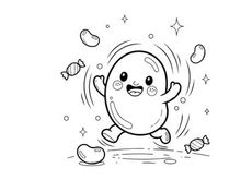 Cute ghost holding candy vector illustration flat design