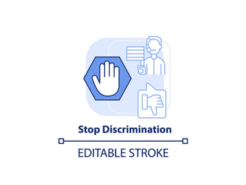Stop discrimination light blue concept icon preview picture