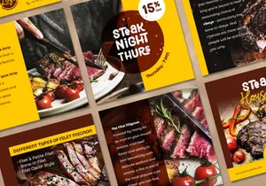 Steak Social Media Post - brown color theme