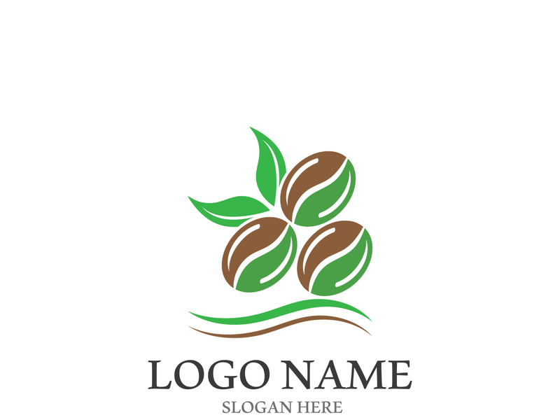 Coffee bean icon vector illustration template