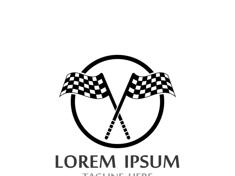 Creative and modern racing flag logo design.