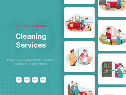 M135_Cleaning service Illustrations
