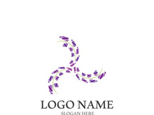Fresh lavender flower logo vector flat design