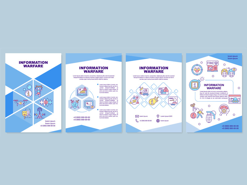 Information warfare blue brochure template