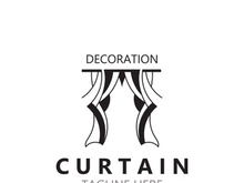 Curtain logo decoration style minimalist elegant vector design illustration