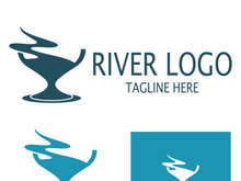 River Logo vector icon illustration design template