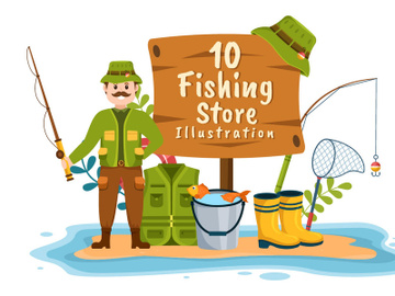 10 Fishing Shop Illustration preview picture