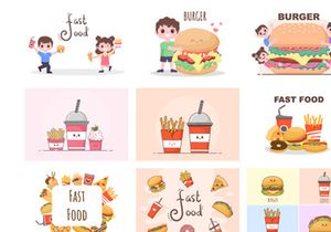 30 Fast food and Burger Vector