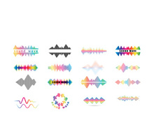 Sound waves set vector illustration icon design