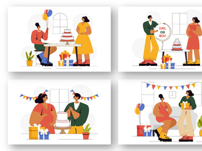 9 Baby Shower Celebration Illustration