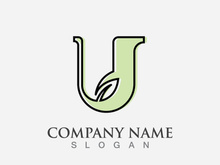 U letter logo alphabet design icon for company