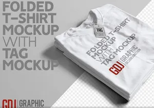 Free Folded T-Shirt Mockup Template
