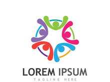 People social community logo design with creative idea