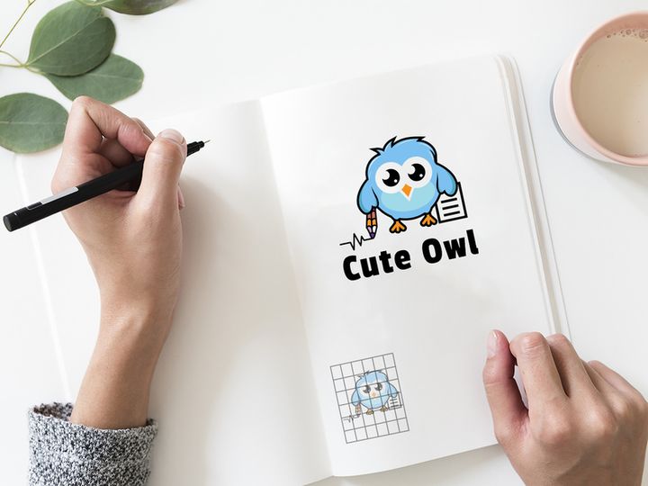 Cute Owls Learn - Logo Template