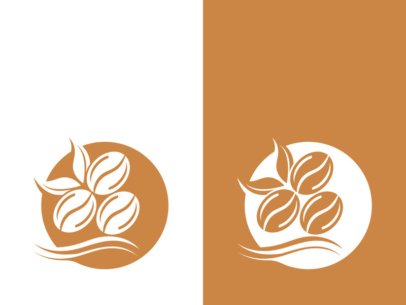 Coffee bean icon vector illustration template