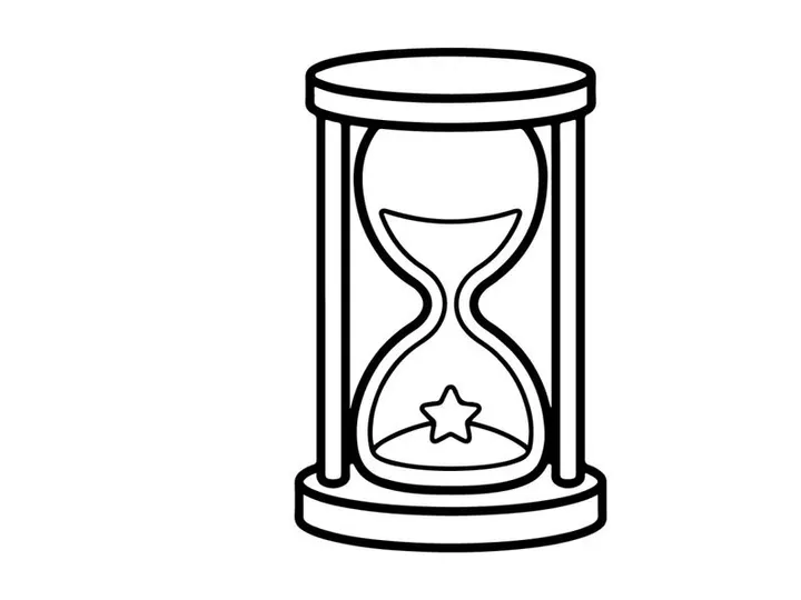 Hourglass with sand running out on minimalist background. Timeless symbol of time management and deadline urgency in flat design.
