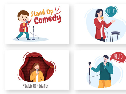 12 Stand Up Comedy Show Illustration