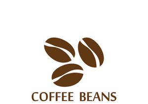 Coffee bean logo for cafe, business, label.
