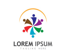 People social community logo design with creative idea