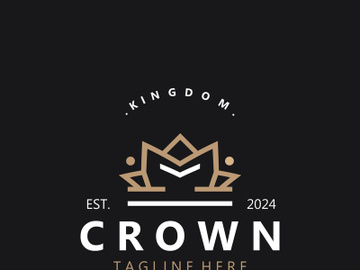 Crown logo simple design template. Vintage Crown Logo Royal King Queen concept symbol icon preview picture