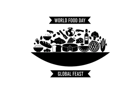 world food day global feast flat design vector illustration