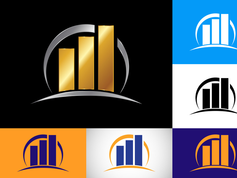 Finance and Marketing concept logo designs vector illustration