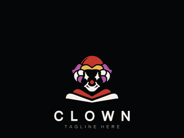 Clown head face logo jester minimalist joker design preview picture