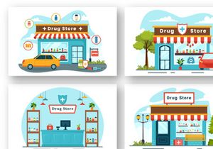 12 Drug Store Illustration