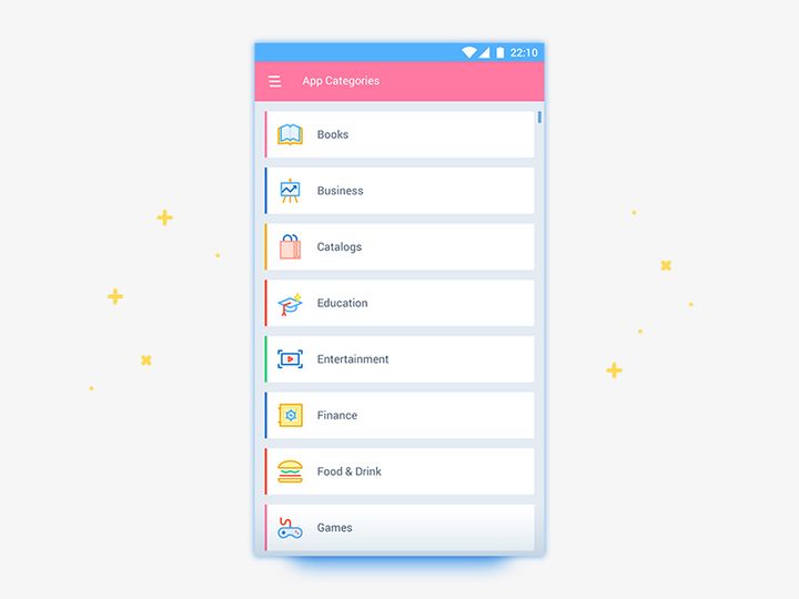 App Categories List UI