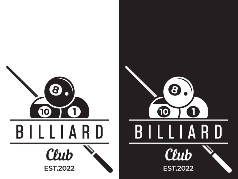 Retro vintage billiard ball game logo design.