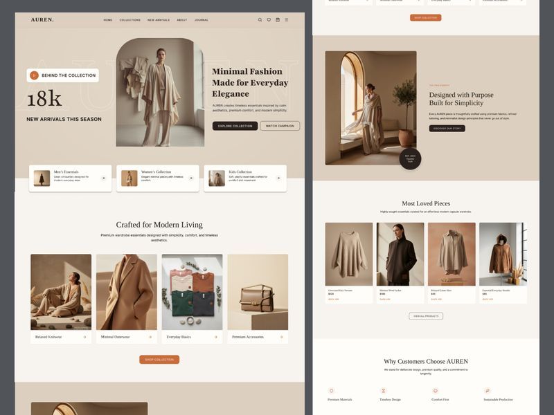Minimal Luxury Fashion E-Commerce Website Design