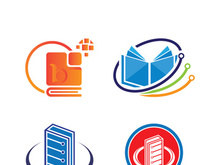 Digital book logo technology vector icon design