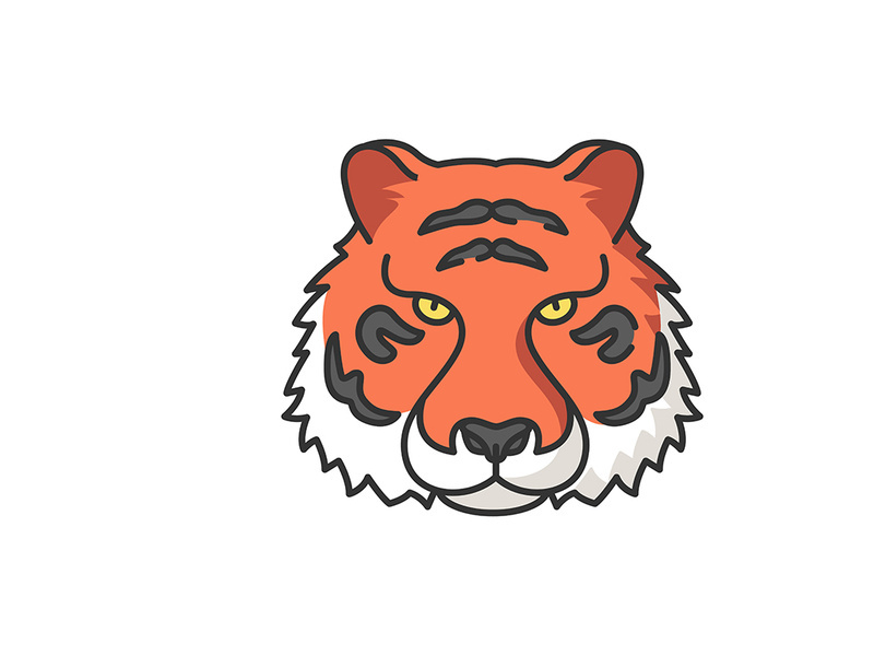 Bengal tiger RGB color icon
