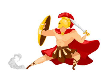 Warrior flat vector illustration preview picture