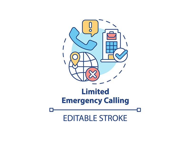 Limited emergency calling concept icon