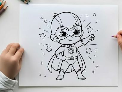 Cute superhero baby flying vector illustration flat design