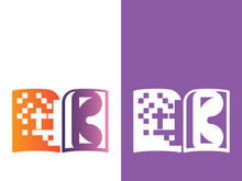 Digital book logo technology vector icon design