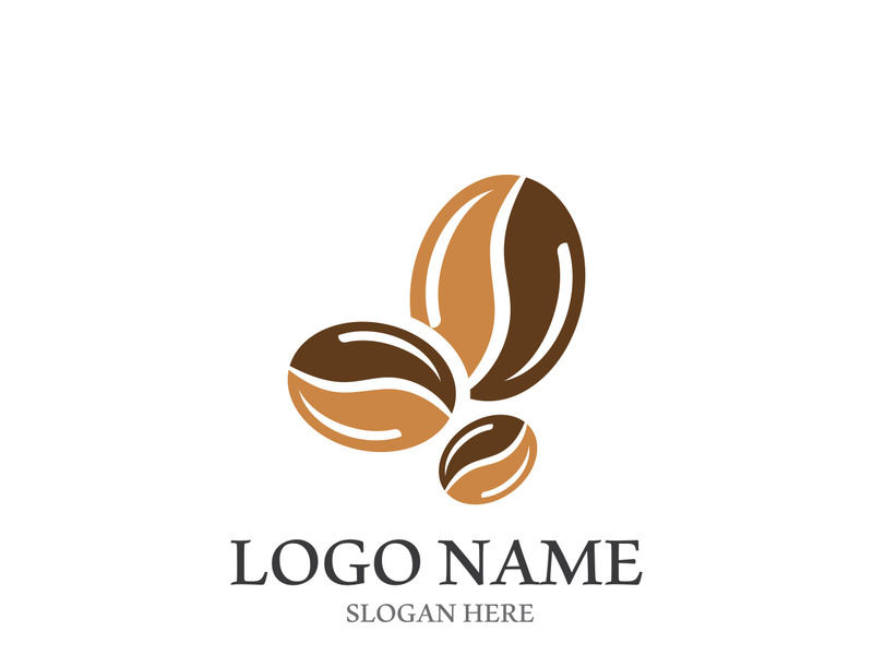 Coffee bean icon vector illustration template