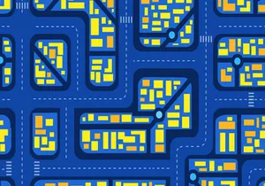 City map set seamless pattern
