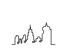 Modern City skyline illustration in flat design