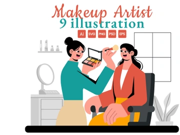 9 Professional Makeup Artist Illustration preview picture