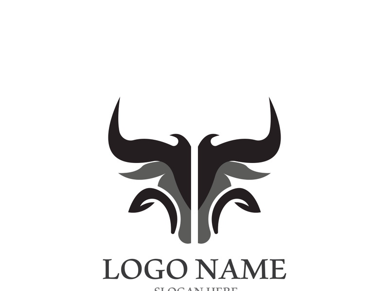 Bull head logo vector icon design illustration