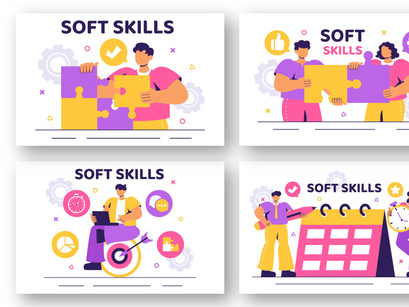 12 Workplace Soft Skills Illustration