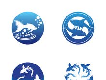 Fish logo icon template creative vector symbol