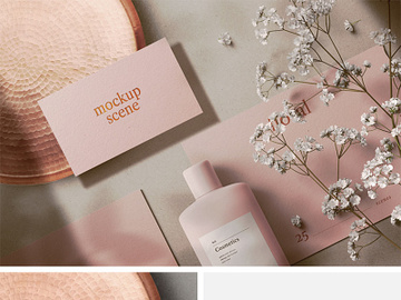 Freebie: Floral Cosmetics Mockup Scene preview picture